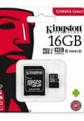MICRO SD KINGSTON 16GB SDCS/16GB CL10 NEGRO
