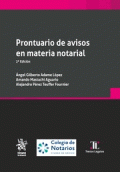PRONTUARIO DE AVISOS EN MATERIA NOTARIAL 2ª EDICIÓN