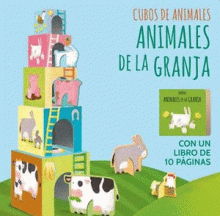 ANIMALES DE GRANJA. 5 CUBOS APILABLES CON UN LIBRO DE 20 PAGINAS