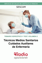 LIBRO DE IMPRESIÓN BAJO DEMANDA - TÉCNICOS MEDIOS SANITARIOS. CUIDADOS AUXILIARES DE ENFERMERÍA. TEMARIO ESPECÍFICO Y TEST. VOLUMEN 2. SERVICIO DE SALUD DE CASTILLA-LA MANCHA (SESCAM)