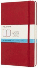LIBRETA CLASICA GRANDE ROJA ESCARLATA HOJA PUNTEADA