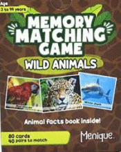 MEMORY MATCHING GAME WILD ANIMALS