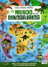 VIAJA, CONOCE, EXPLORA EL MUNDO DE LOS DINOSAURIOS (LIBRO Y PUZLE 70 X 48CM / 200 PIEZAS)