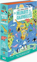 VIAJA, CONOCE, EXPLORA EL MUNDO DE LOS ANIMALES (LIBRO Y PUZLE 70 X 48CM / 200PIEZAS)