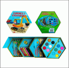 CAMIONES Y EXCAVADORAS (CAJA HEXAGONAL)